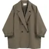 Blazer Feminino para Primavera e Outono, Nova Moda Estilo Coreano, Elegante Jaqueta de Terno de Corte Amplo, Top Casual Tendência