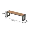 Conjunto de mesa e cadeiras de plástico-madeira para exterior para varanda, pátio, mesa e banco longos de lazer, parque, jardim, terraço, mesa e cadeira anticorrosivas de plástico-madeira