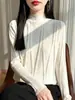 Suéter de forro polar Andy para mujer con un sutil brillo, versátil para otoño e invierno, con una mezcla de lentejuelas, hilo y hilos brillantes, creando un tejido suave y acogedor con un toque de elegancia