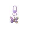 Llavero colgante de resina de color caramelo simulación de mariposa DIY accesorio de llave con cuentas de dibujos animados decoración creativa para bolsa