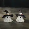 Sombrero Mágico Pequeño Fantasma Adorno de Resina Halloween Decoración Divertida Accesorios para Fiesta Horroroso Lindo Adorno de Atmósfera