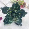 Flores Artificiales de Navidad Rojas Amarillas Flores Artificiales de Navidad Hechas a Mano Guirnalda para Árbol de Navidad Accesorios DIY Flores de Navidad para Pared