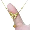 Estilo Coreano Princesa Fugitiva Moda Versátil Collar con Lazo Corazón Borla Joyería de Alta Gama para Mujer Celebridad de Internet Lujo Ligero Tendencia