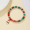 Europa e Estados Unidos pulseira de contas de argila macia para joias de Natal pulseira de sino de Papai Noel em estoque atacado