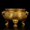 Adorno Quemador de Incienso de Cobre y Oro, Quemador de Incienso Grande de Tres Patas para Uso Doméstico, para Ofrenda a Buda, Quemador de Incienso para Interiores