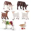 Set de Modelos de Cría de Animales Reales Simulados, Vaca Lechera, Cordero y Ganso, Juguete Adorno de Escena de Granja Estática