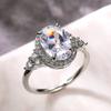 Cao Shi deseja venda quente Novo simples em forma de ovo micro-incrustado anel de noivado feminino Europeu e Americano Flash Diamond Wedding anel de noiva