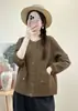 Chaqueta corta acolchada de algodón tipo burbuja para mujer, nuevo estilo otoño 2026, cárdigan casual de cuello redondo de un solo botón estilo coreano top 515