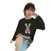 Novedad Primavera y Otoño 2026 Tops Casuales de Moda para Niños Medianos y Grandes, Camiseta de Manga Larga con Cuello Redondo de Dibujos Animados de Algodón Puro para Niñas