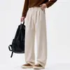 Pantalones Casuales de Lujo Ligero Nuevos de Primavera y Otoño para Hombre Estilo Old Money Pantalones Versátiles de Lana de Acetato para Hombre Pantalones Largos Holgados de Pierna Ancha