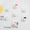 Parches lindos de resina de conejito blanco, funda de teléfono con pegamento de crema, accesorios para el cabello, pinzas para el cabello, accesorios para joyería DIY, materiales al por mayor