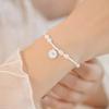 Pulsera de Perlas Plateadas en Forma de Corazón para Mujer, Nueva Elegante y de Moda Lujo Ligero Nicho Estilo Ins Exquisita Pulsera de Gama Alta