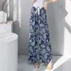26 Estilos Nuevos de Pantalones de Pijama de Algodón y Seda para Mujer, Verano Delgados Estampado de Dibujos Animados Pierna Ancha, Maternidad Tallas Grandes Sueltos Casuales Pantalones para Aire Acondicionado