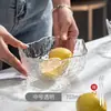 Cuenco de vidrio con borde dorado estilo japonés, plato transparente para frutas, cuenco de ensalada de verduras de moda, vajilla para platos fríos y fideos del hogar