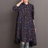 2023 Top de Manga Larga Estampado para Mujer Kaftán Vestido Camisa Dobladillo Alto y Bajo Camisa Transfronterizo Amazon