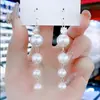 2022 Novo Estilo Coreano Moderno Elegante Brincos Longos Femininos Estilo Coreano Simples Outono e Inverno Ágata Vermelha Brincos de Pérola Brincos