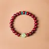 Pulseras de Sándalo Sangre Nueva al por Mayor, Pulseras de Cuentas Budistas de Sándalo Rojo Hoja Pequeña, Accesorios de Pulseras de Cuentas de Oración Estilo Masculino de Material Viejo