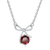 Nuevo collar de clavícula multicolor de moissanita transfronterizo, sensación de lujo ligero y alta gama, colgante de piedra de nacimiento, collar de gemas de plata de ley S925