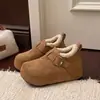 Zapatos Birkenstock para mujer, invierno, con felpa cálida, botas de nieve, slip-on de pelo, suela gruesa, que aumentan la altura, botas de algodón, zapatos de suela gruesa, zapatos para persona perezosa