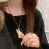 Loja de Ouro Puzuo Estilo Igual Ouro Areia Acessórios DIY Cubo Gelo Triturado Barra de Ouro da Fortuna Colar Pingente Corrente de Clavícula Luxo Acessível