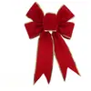 Venta al por mayor del fabricante Decoración de Lazo Navideño Grande de Terciopelo Rojo Transfronterizo con Lazo de Cinta con Borde Dorado