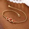 Nueva pulsera de diosa con temperamento artístico retro, bañada en plata 925, de ágata de jade blanco y oro, combina con todo para mujer