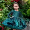Vestido infantil de hilo abullonado, vestido de princesa, vestido de fiesta de cumpleaños para niñas con lentejuelas, disfraz para pasarela de piano, vestido de manga larga