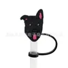 Nuevo protector de pajita de cachorro de dibujos animados tapa de pajita de 10 MM tapón de polvo de silicona decoración de pajita de fiesta de dibujos animados linda cruz