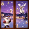 Pegatinas Navideñas Transfronterizas Muñeco de Nieve Reno Copo de Nieve Pegatinas para Ventana Decoración de Atmósfera Navideña Papá Noel Casa de Nieve Pegatinas Estáticas para Vidrio