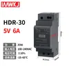Fuente de alimentación conmutada Mingwei H-15-24V montada en riel, 30W, tamaño compacto, 5V CC, -60-12