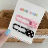 Pasador de Metal para Gotas de Aceite con Puntos de Colores para Mujer, Pinza de Pato Ondulada Dulce y Linda, Pinza de Pico de Pato sin Marcas para Flequillo de Chica Dulce y Cool, Maquillaje