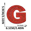 Suministro transfronterizo de parches bordados de letras y números en inglés color rojo brillante con adhesivo termofusible para decoración de ropa y sombreros