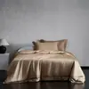 Juego de ropa de cama de cuatro piezas Tencel austriaco Lenzing, 100 hilos, Clase A, color sólido, suave como la seda, fresco y lujoso