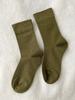 Calcetines de algodón tipo felpa color macarrón estilo coreano simples para combinar con todo, calcetines básicos sin costuras de longitud media para hombre y mujer, se pueden usar en las cuatro estaciones