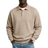 Estación Independiente Transfronteriza Otoño/Invierno Camisa POLO de Manga Larga con Textura Jacquard para Hombre Sudadera con Capucha de Manga Larga de Botones para Hombre