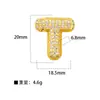 Xi Yin Transfronterizo Europa y América ins Moda Personalidad Hip Hop Colgante Perforado Cobre Microincrustado Circonita Colgante de Cobre de 26 Letras
