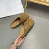 Zapatos Birkenstock de Suela Gruesa para Mujer, Medias Zapatillas de Punta Cerrada para Uso en Exteriores, Zapatos Perezosos sin Cordones de Verano 2026, Gamuza Casual de Punta Redonda