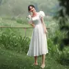 Vestido de Novia Ligero Estilo Francés 2026 Nuevo Vestido Mini de Satén de Verano para Mujer, Sencillo Blanco para Fotografía de Viaje al Aire Libre Vestido Diario