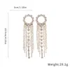 Brincos redondos geométricos europeus e americanos de moda transfronteiriça cravejados com diamantes, elegantes e sofisticados, brincos statement versáteis e únicos