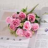 Explosiones transfronterizas al por mayor simulación de flores ramo de boda rosa con flores pequeñas arreglos florales adornos rosa de alta calidad