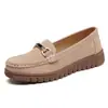 Novos Sapatos de Couro Femininos de Outono, Sapatilhas Versáteis de Couro Camurça, Sapatos Beanie de Couro Genuíno, Sapatilhas Foscas, Sapatos Femininos Antigos de Pequim