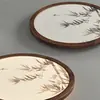 Lámpara de techo con patrón de mármol para sala de estar, nuevo estilo chino, lujo ligero con sensación de alta gama, comedor, dormitorio, estudio de madera de nogal, lámpara de madera maciza