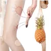 Calcetines de Terciopelo Finos de Verano para Mujer, Anti-enganches, Calcetas Negras Ocultantes Cortables, Calcetines de Piña