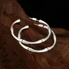 Pendientes de Plata de Ley S925 al por Mayor para Mujer, Pendientes de Bambú, Pendientes Grandes, Pendientes Retro Antiguos de Plata Tailandesa Rock Personalizados