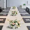 Mesa Redonda de Comedor para Hotel con Flores en el Centro, Mesa Redonda de Restaurante Flores en Mesa, Decoración de Banquete, Arte Floral, Decoraciones de Mesa para Sala de Conferencias, Flores