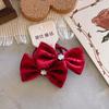 Nuevo Estilo Coreano Año Nuevo Estilo Rojo Vino Puntos de Polka Lazo Conejo Anillo para el Cabello de Niños Cuerda para el Cabello de Bebé Accesorios para el Cabello de Niños Tocado