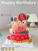Decoração de bolo de feliz aniversário tema Mahjong popular online com luzes brilhantes ornamento de auto-desenho boa sorte fique rico topo de bolo