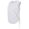 Colete de Yoga Respirável de Fio de Bambu para Verão Feminino, Top Esportivo Solto de Gola Redonda sem Mangas, Cobertura de Yoga Fina com Cordão