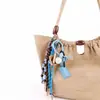 Colgante de Bolsa con Cuentas de Madera Tejido a Mano, Regalo Cultural y Creativo con Temática del Bosque, Accesorio para Uso Diario, Colgante Pequeño para Bolso y Teléfono Móvil