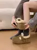 Zapatos Birkenstock Retro 2026 Nuevos de Invierno Forrados de Felpa Calientes Peludos Slip-On Antideslizantes para Exteriores Zapatos de Algodón para Nieve para Mujer